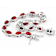 Red Coral Tennis Bracelet In Sterling Silver 6x4mm