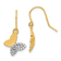 14k Yellow Gold and Rhodium Over 14k Yellow Gold Diamond-Cut Butterfly
Dangle Earrings