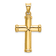 14k Yellow Gold 3D Polished Stamping Cross Pendant