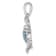 Rhodium Over Sterling Silver Blue Inlay Lab Created Opal Turtle Pendant