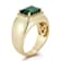 Rachel Zoe Green CZ Halo Dome Ring in 14K Gold Over Sterling Silver