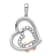 14k White Gold and 14k Rose Gold Diamond Entwined Hearts Pendant