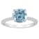 8mm Round Sky Blue Topaz and 1/10 ctw Diamond Rhodium Over Sterling
Silver Ring