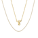 CZ Initial T Tennis Necklace And Pendant Set In 14K Gold Over Brass 4.05ctw