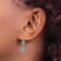 Rhodium Over 14k White Gold 3D Mini Diamond-cut Puffed Heart Dangle Earrings