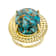 Turquoise Oval Cocktail Ring In 18K Gold Over Sterling Silver 20x15mm