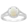 7mm Round Opal 1/4 ctw Diamond Rhodium Over Sterling Silver Halo Ring