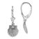 Rhodium Over 14k White Gold Textured Scallop Shell Dangle Earrings