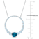 3.88ctw Sky Blue and London Blue Topaz Graduated Open Circle Sterling
Silver Pendant with Chain
