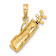 14k Yellow Gold Textured Golf Bag Charm