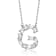 Initial G Mixed Cut CZ Pendant Necklace In Sterling Silver 18 Inch