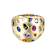 Multi-Color CZ Dome Ring In 14K Gold Over Brass