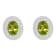 8x6mm Oval Peridot And White Topaz Accent Rhodium Over Sterling Silver
Double Halo Stud Earrings