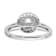 Rhodium Over 14K White Gold Diamond Complete Double Halo Engagement Ring 0.92ctw