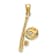 14k Yellow Gold Solid Textured Open-Backed Glove, Bat and Baseball Charm