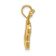 14k Yellow Gold Polished and Textured Solid 3D Violin Pendant