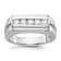 Rhodium Over 14K White Gold Lab Grown Diamond 5-stone Men's Ring