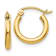 14K Yellow Gold 13mm x 2mm Polished Lightweight Tube Hoop Earrings
