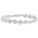 Rhodium Over Sterling Silver Polished Sand Dollar and Shell Bracelet