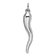 14k White Gold 3D Italian Horn Pendant