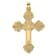 14k Yellow Gold Polished and Textured Fancy Fleur-de-Lis Cross Pendant
