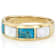 Turquoise And Mother-Of-Pearl Inlay Band Ring In 18K Gold Over Sterling Silver