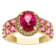10K Yellow Oval Pink Topaz and Diamond Ring 1.74ctw