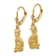 14k Yellow Gold Satin Cat Dangle Earrings