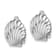 Rhodium Over Sterling Silver Polished Non-Pierced Shell Earrings