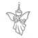 Rhodium Over 14k White Gold Diamond Angel Pendant
