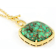 Green Turquoise And White Zircon Pendant Necklace In 18K Gold Over
Sterling Silver