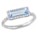 Sky Blue Topaz And White Sapphire East-West Halo Ring In Sterling Silver