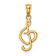 14k Yellow Gold Treble Clef with Heart Pendant