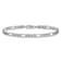 Rhodium Over 14k White Gold 4.4mm Figaro Link Bracelet, 7 Inches