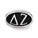 Sterling Silver LogoArt Delta Zeta Oval Greek Letters Bead