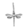 Rhodium Over 14k White Gold Blue and White Diamond Dragonfly Pendant