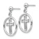 Rhodium Over 14k White Gold Polished Eternal Life Cross Dangle Earrings