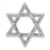 Rhodium Over 14k White Gold Diamond Star of David Chain Slide