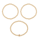 Initial T CZ Beaded Bracelet Set In 14K Gold Over Brass 0.09ctw