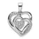 Rhodium Over 14k White Gold Polished Heart Diamond Pendant