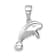 Rhodium Over Sterling Silver Polished Crystal Manatee Pendant