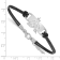 Rhodium Over Sterling Silver NHL LogoArt Arizona Coyotes Leather Bracelet