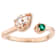 Morganite And Lab Emerald Ring In 18K Rose Gold Over Sterling Silver 0.62ctw