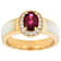 Grape Color Garnet, White Zircon And White Mother-Of-Pearl Band Ring In
18K Gold Over Sterling Silver 1.49ctw