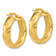 14K Yellow Gold Polished and Grooved Hoop Earrings