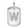 Rhodium Over 14k White Gold Diamond Initial W Dog Tag Charm