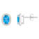 7x5mm Oval Blue Topaz And Created White Sapphire 10k White Gold Halo
Stud Earrings