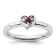 Sterling Silver Stackable Expressions Garnet Heart Ring 0.09ctw