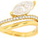 Marquise And Round Moissanite Freeform Ring In 14K Gold Over Sterling Silver