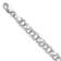 Rhodium Over 14k White Gold 4mm Double Link with Hearts Charm Bracelet